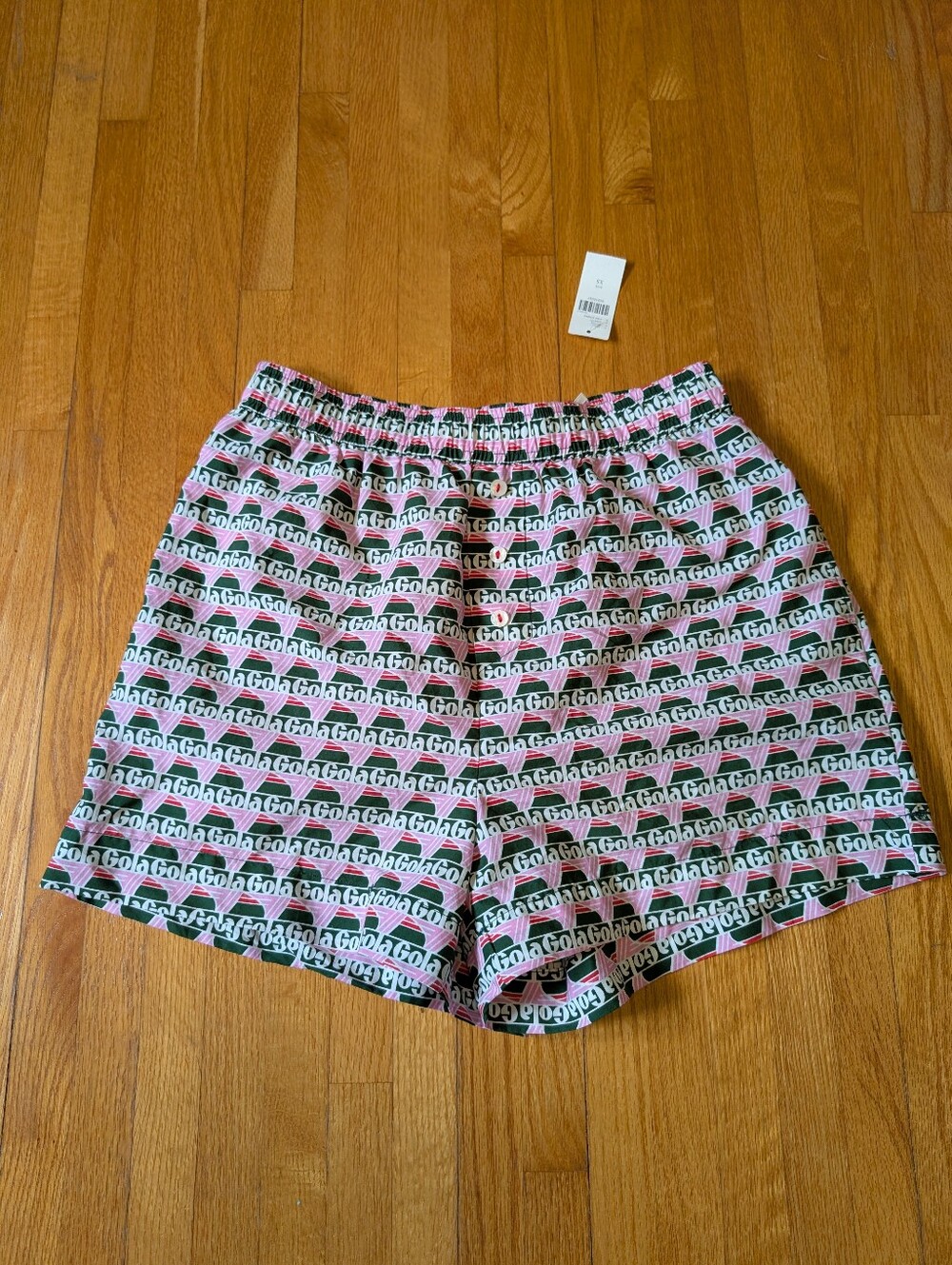 NWT Anthropologie Gola Printed Cotton Boxer Shorts Pink Combo XS